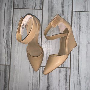 A.N.A. Nude Wedge Heel Shoes, worn once, Size 8.5